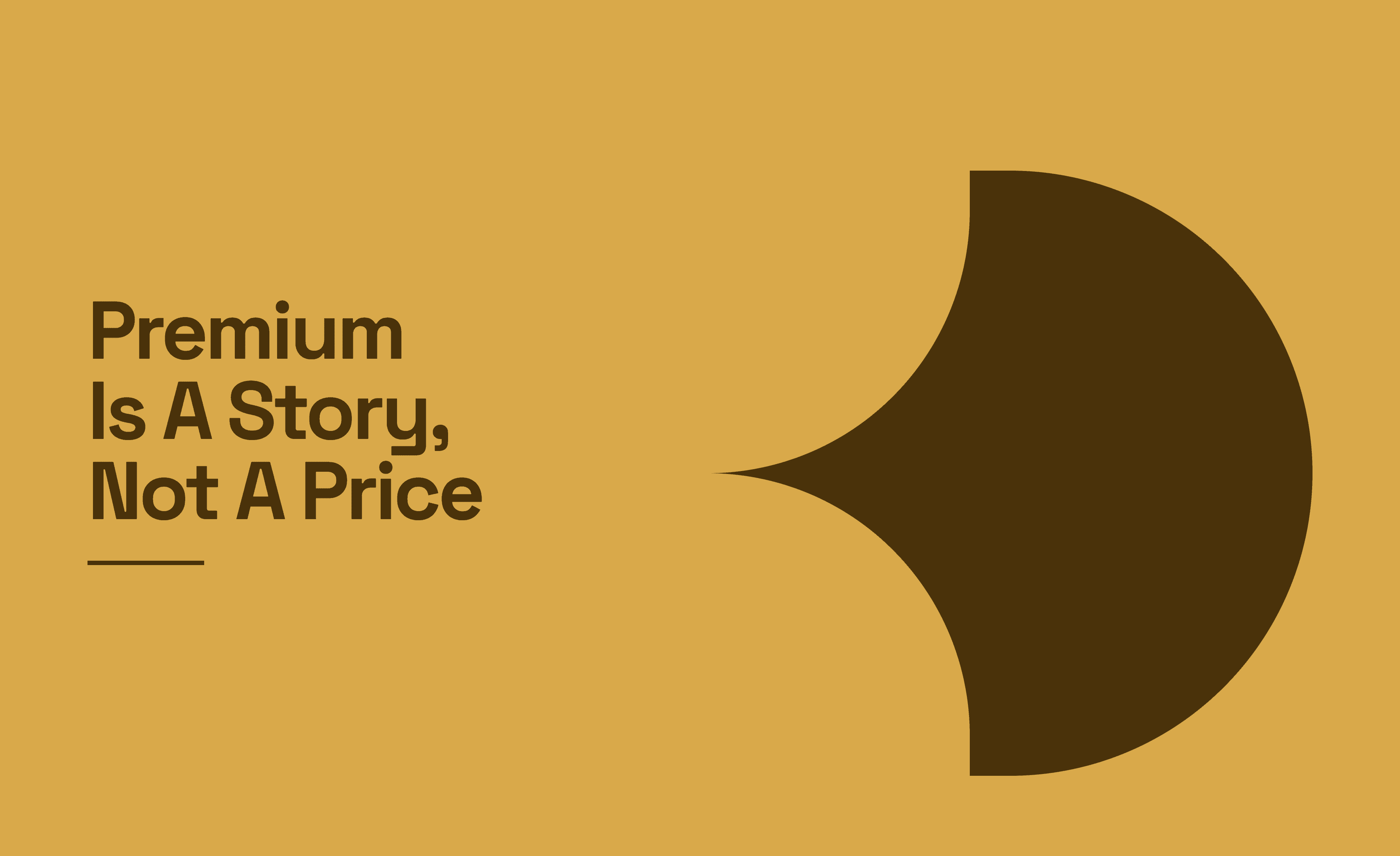 Premium Is A Story, Not A Price — BiB narrative infographic
