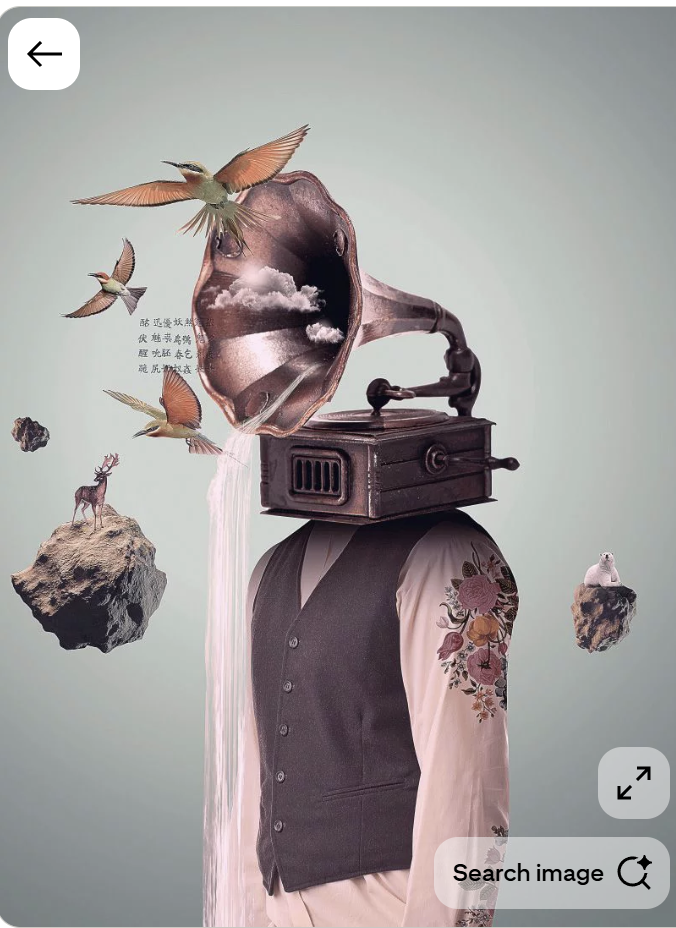 FMCG — surreal gramophone figure